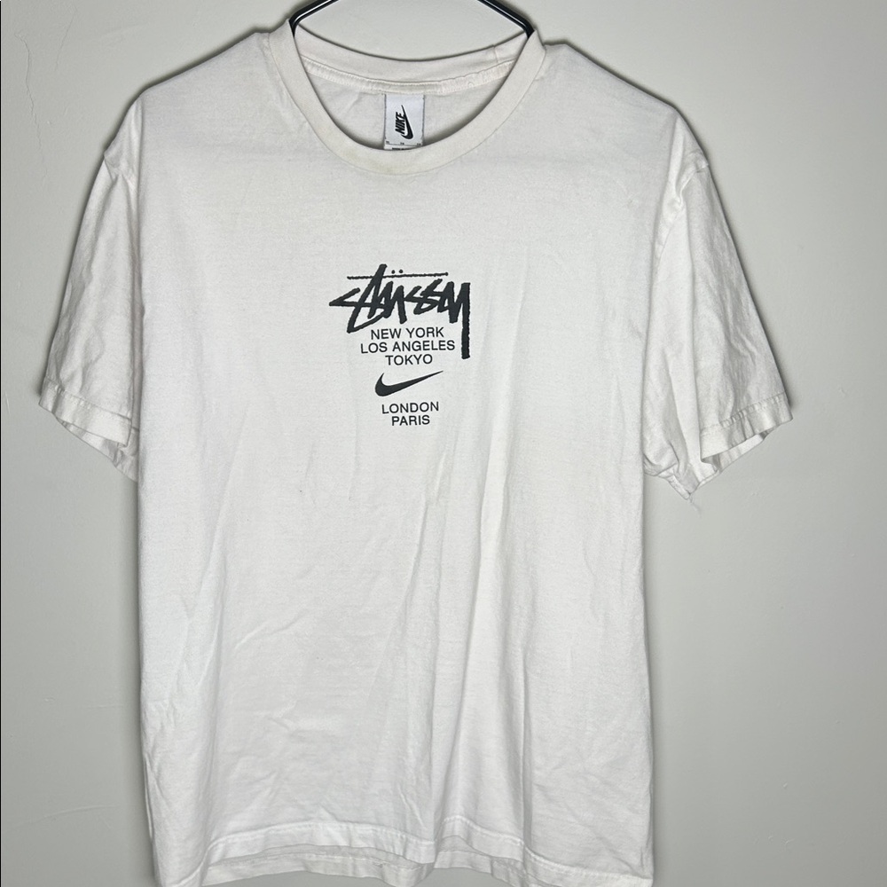 Nike x Stussy international White Tee with Black Logo